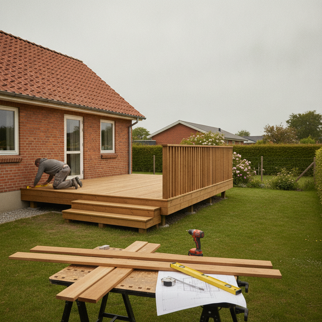 Byggetilladelse til hævet terrasse: regler, dokumentation og kommunekrav