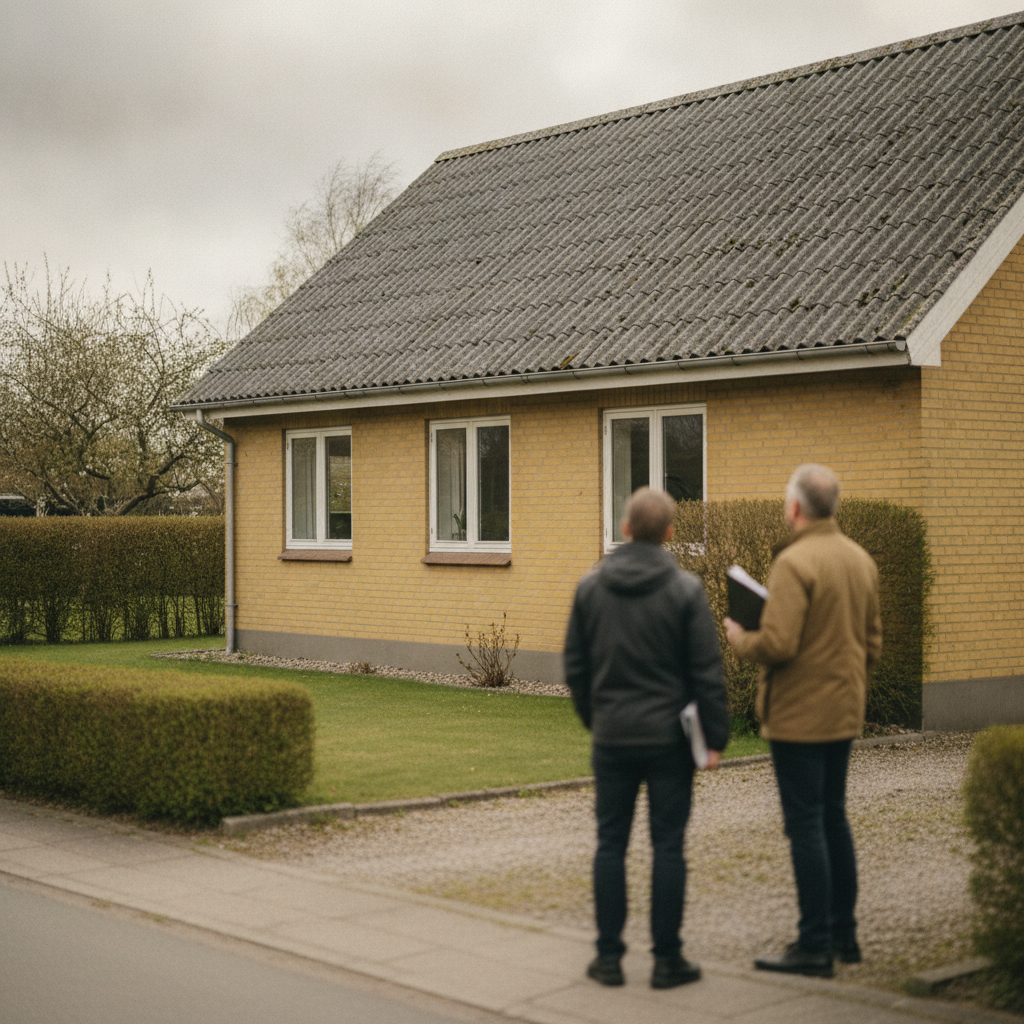 tagdækker, hustjek, asbesttag, bølgeeternit, fibercement, taginspektion, huskøb, tilstandsrapport, byggesagkyndig, udendørs, parcelhus, forstad, mursten, mos på tag, slidt tag, vedligeholdelse, risiko, tagudskiftning, renovering, professionel, dansk bolig, hus, bolig, håndværker, pris, tilbud