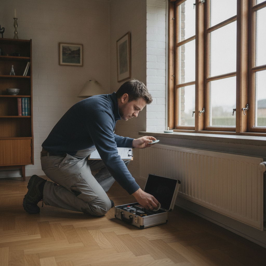 miljørådgiver, indeklima, pcb, pcb-måling, luftmåling, passiv prøvetager, prøveudtagning, materialetest, fuger, termoruder, vindue, indendørs, renovering, 60erhus, 70erhus, parcelhus, boligkøb, sundhedsrisiko, ventilation, bygningsgennemgang, dansk hjem, hus, bolig, håndværker