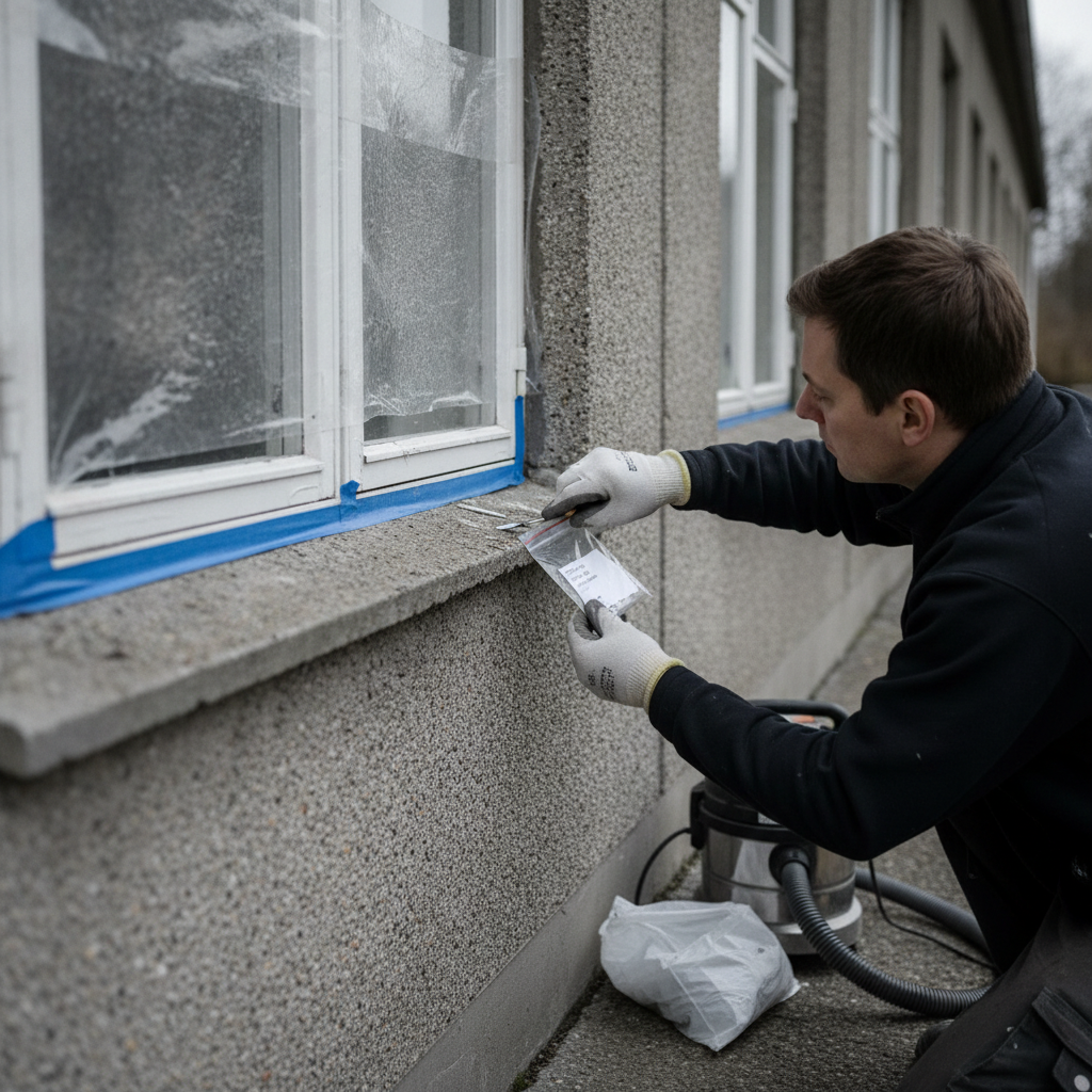 miljørådgiver, pcb, pcb-screening, pcb-sanering, prøvetagning, fugemasse, vinduesfuger, termoruder, renovering, nedrivning, udendørs, etageejendom, betonfacade, byggeaffald, affaldssortering, farligt affald, værnemidler, afskærmning, hepa-støvsuger, 1960er byggeri, professionel, hus, bolig, håndværker, pris, tilbud